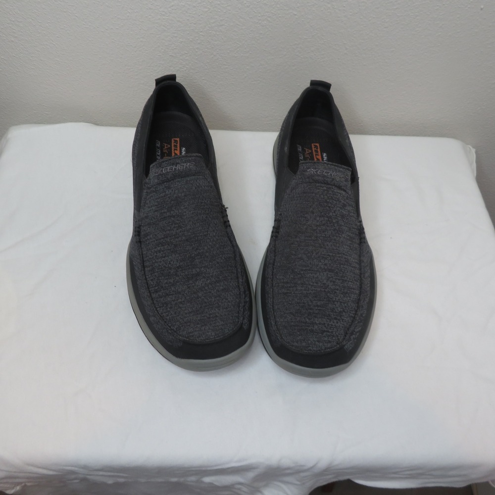 Skechers Memory Foam Slip On Hastings - Macro Shoes Black Gray Mens 10.5